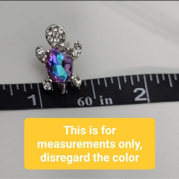 Turtle Stud Yellow Crystal Earrings for Women - Picture 6 of 8